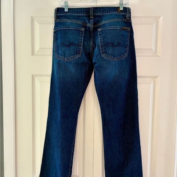 7 For All Mankind Jeans 31 x 32 Blue Denim Women’s Straight Leg Buttonfly - Picture 4 of 14